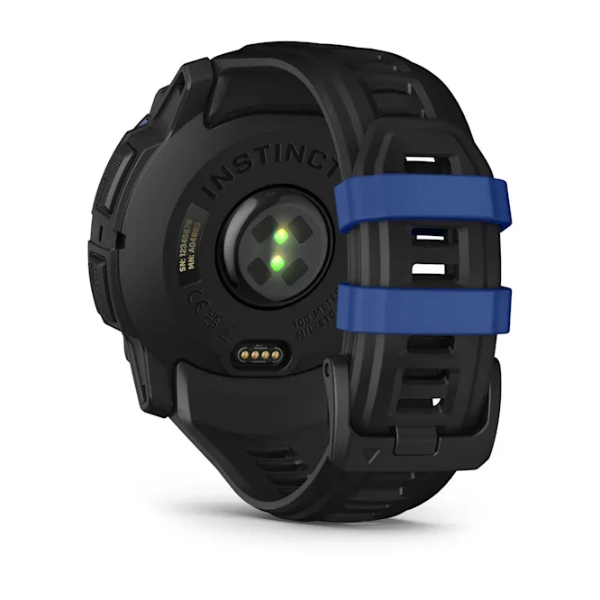 GARMIN Instinct 3 AMOLED Smart Watch - 50 mm, Black with Black/Bolt Blue Band Silicone Band thumbnail